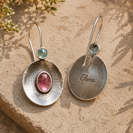 Handcrafted Sterling Silver Natural Crystal Earrings