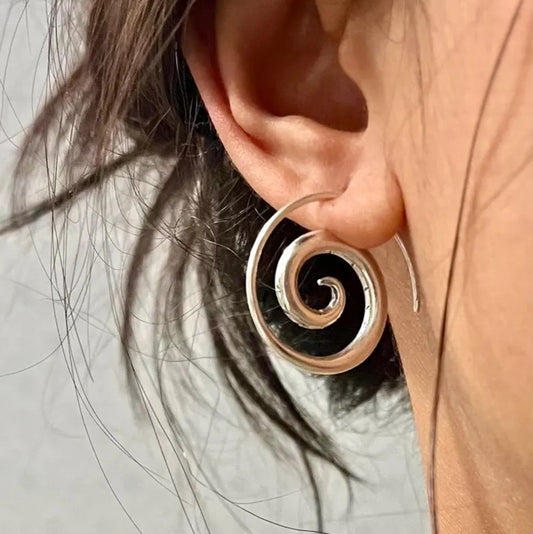 Handmade Sterling Silver Spiral Earrings
