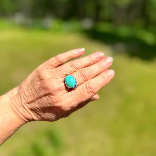 Handmade Royston Turquoise Sterling Silver Ring