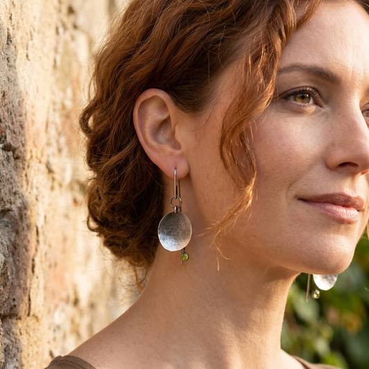 Handmade Sterling Silver Peridot Earrings