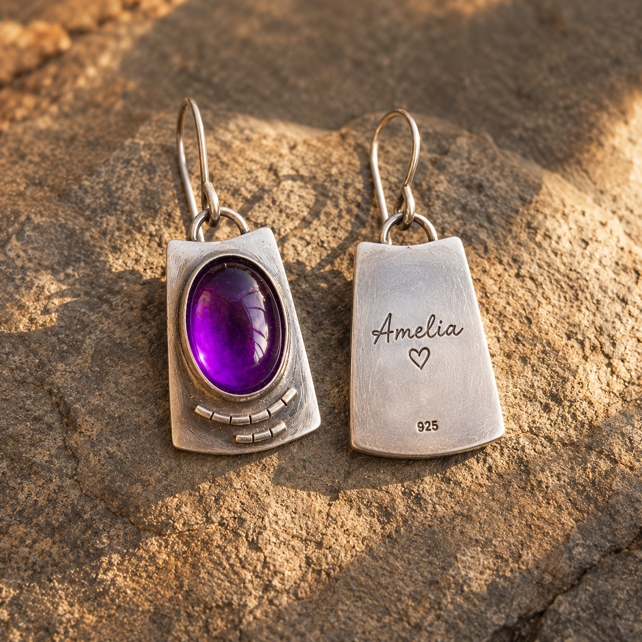 Handmade Sterling Silver Amethyst Earrings