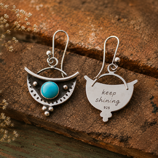 Handcrafted Sterling Silver Turquoise Earrings