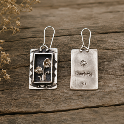 Handcrafted Sterling Silver Engravable Earrings