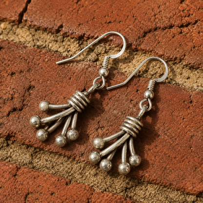Handcrafted Sterling Silver Artisan Dangle Earrings