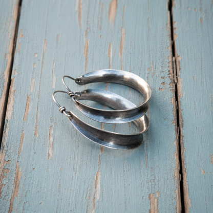 Handcrafted Sterling Silver Hoop Earrings for Women