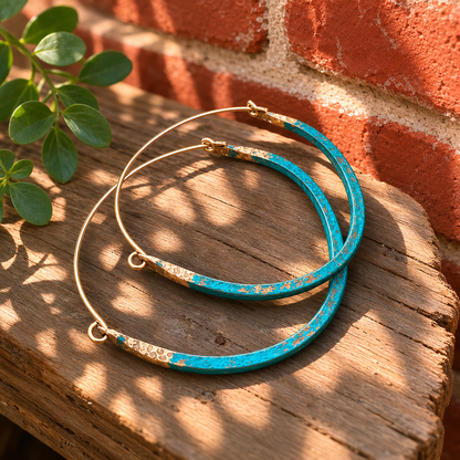 Artisan Textured Brass Statement Earrings for Women