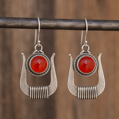 Handcrafted Sterling Silver Carnelian Earrings