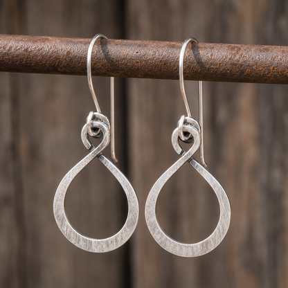Hammered Sterling Silver Teardrop Earrings