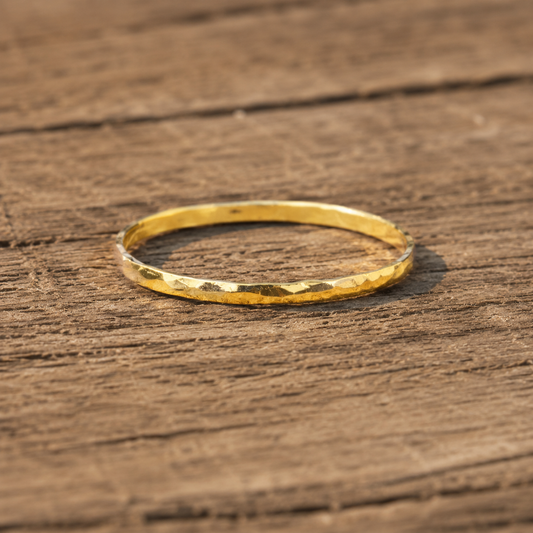 Hand-Hammered 24K Pure Gold Ring
