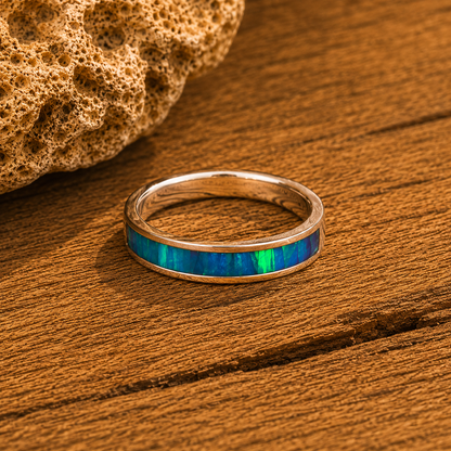 Handcrafted Sterling Silver Australian Opal Ring