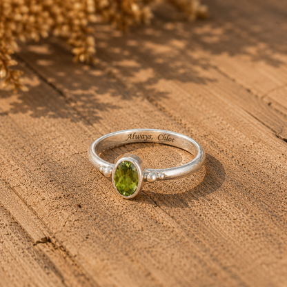 Handcrafted Personalized Artisan Gemstone Ring for Women