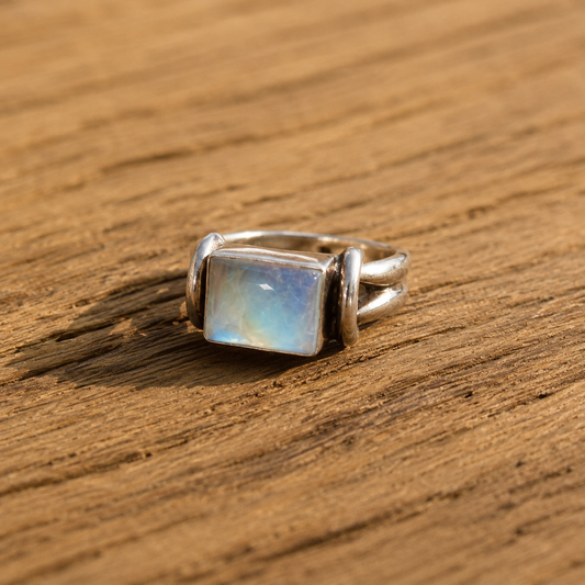 Handcrafted Moonstone Sterling Silver Ring