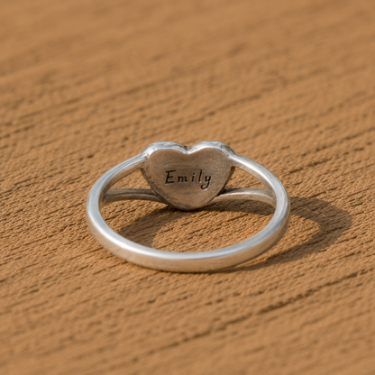 Handcrafted Sterling Silver Heart Ring