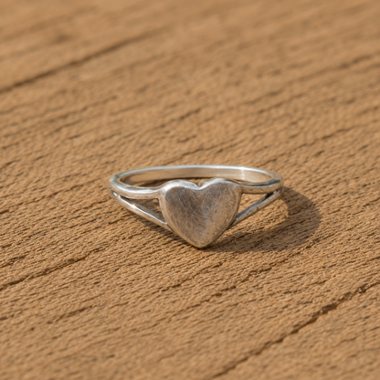 Handcrafted Sterling Silver Heart Ring