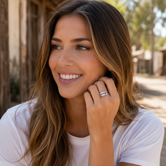 Handcrafted Sterling Silver Crystal Wrap Ring Artisan Quartz & Zircon Statement Ring for Women