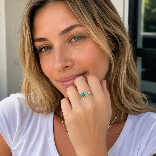 Handcrafted Sterling Silver Kingman Turquoise Ring