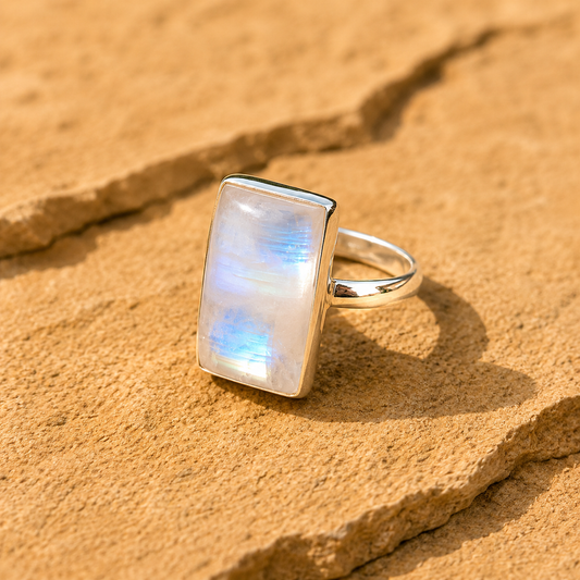 Sterling Silver Moonstone Ring for Women