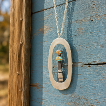 Natural Royston Turquoise Sterling Silver Necklace | Artisan Handmade Jewelry for Women