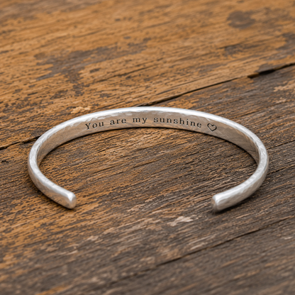 Handcrafted Hammered Sterling Silver Cuff Bracelet