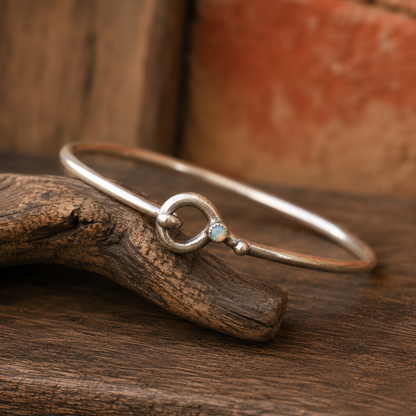Handmade Australian Opal Sterling Silver Cuff Bracelet