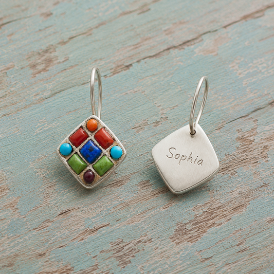 Handmade Bohemian Sterling Silver Agate Earrings