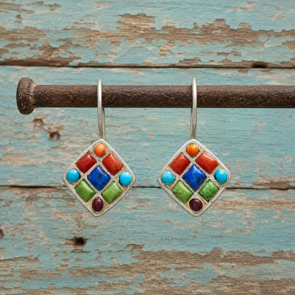 Handmade Bohemian Sterling Silver Agate Earrings