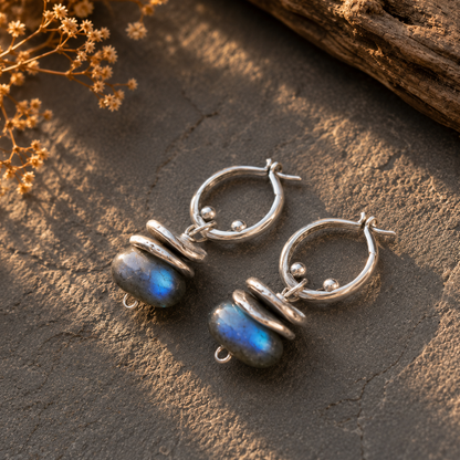 Handmade Sterling Silver Labradorite Earrings