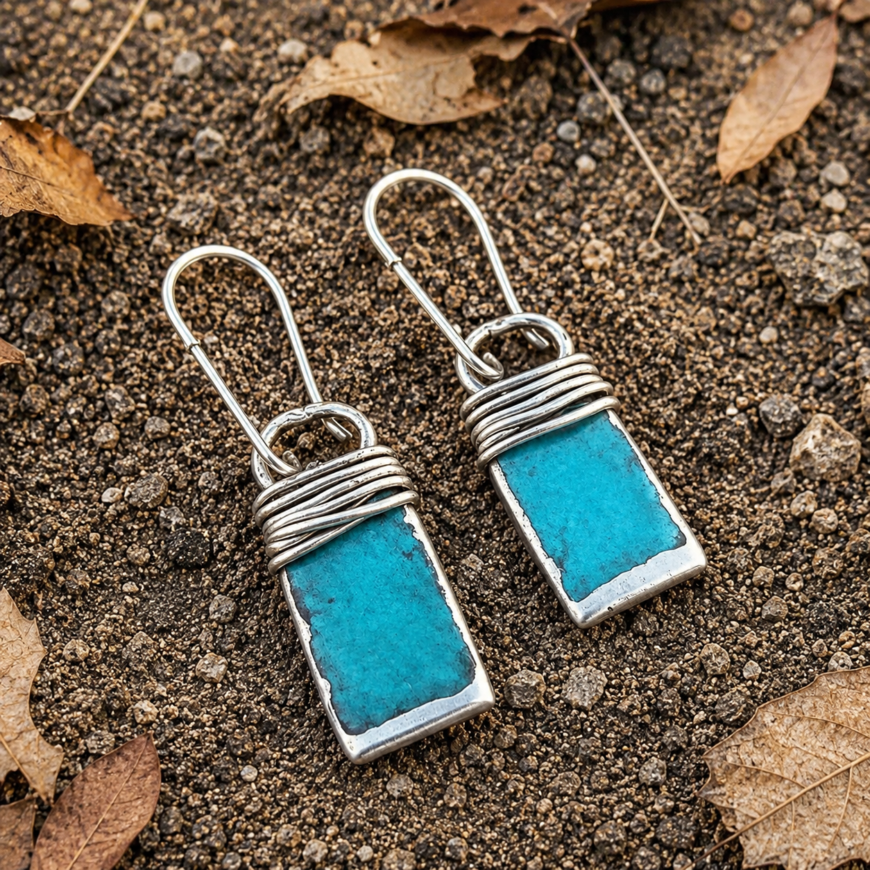 Handcrafted Sterling Silver Turquoise Earrings