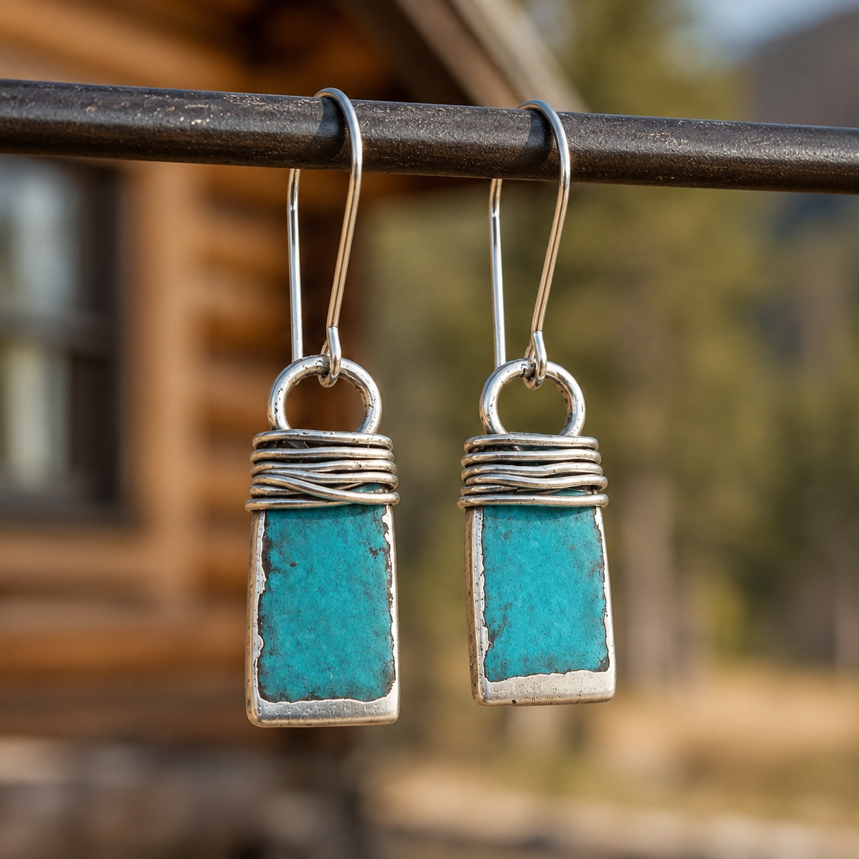 Handcrafted Sterling Silver Turquoise Earrings