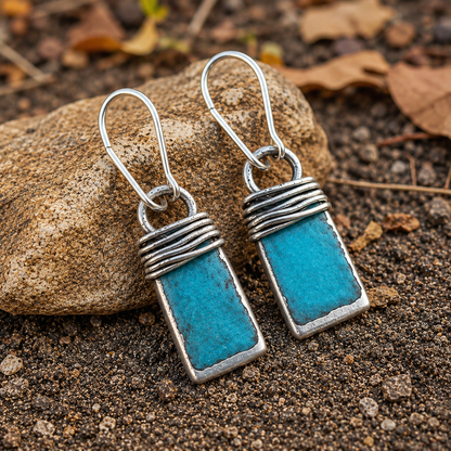 Handcrafted Sterling Silver Turquoise Earrings