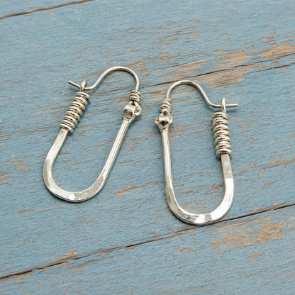 Handmade Hammered Sterling Silver Drop Earrings