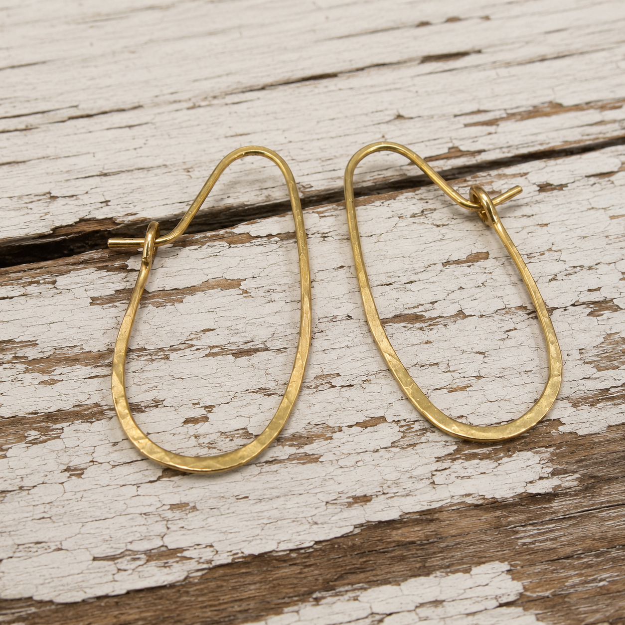 Handmade Hammered 18K Gold Filled Earrings