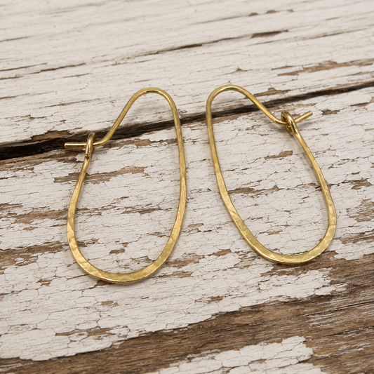 Handmade Hammered 18K Gold Filled Earrings