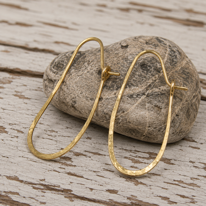 Handmade Hammered 18K Gold Filled Earrings