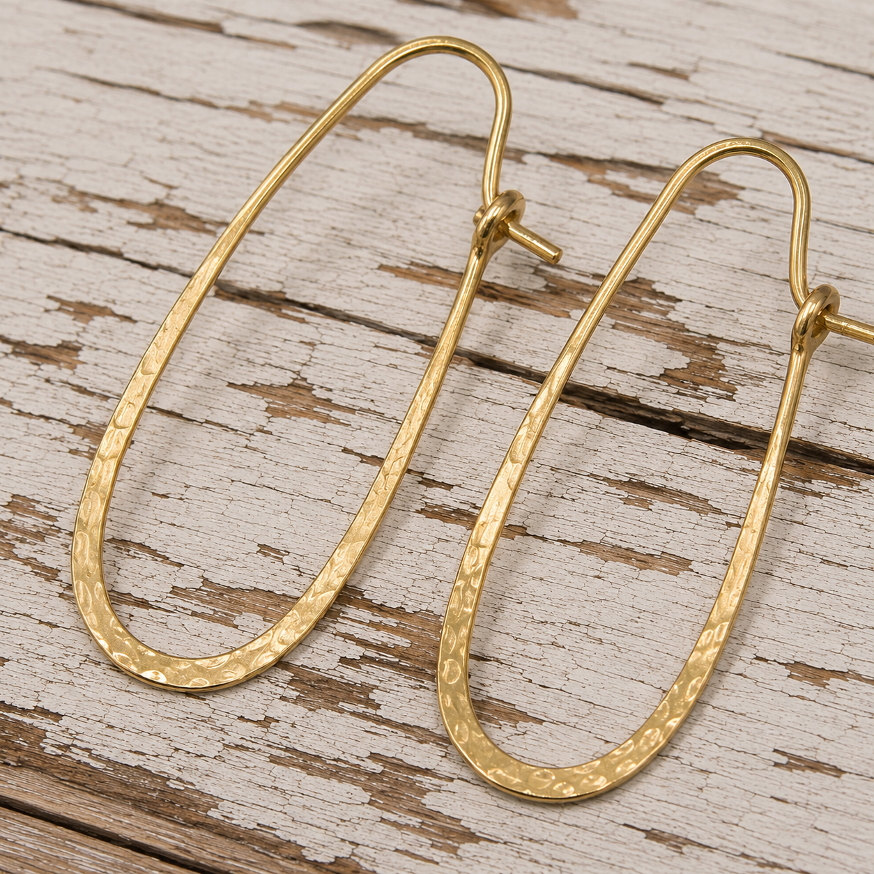 Handmade Hammered 18K Gold Filled Earrings