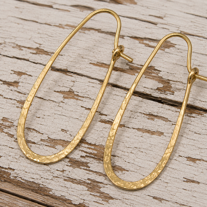 Handmade Hammered 18K Gold Filled Earrings