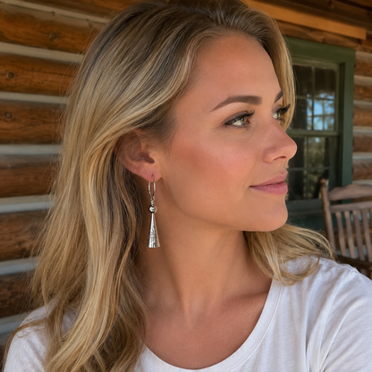 Handmade Sterling Silver Navajo Cone Dangle Earrings