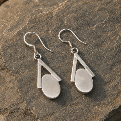 Handmade Sterling Silver & Natural Moonstone Drop Earrings
