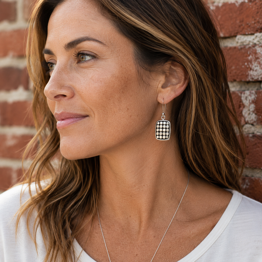 Handcrafted Sterling Silver Textured Drop Earrings