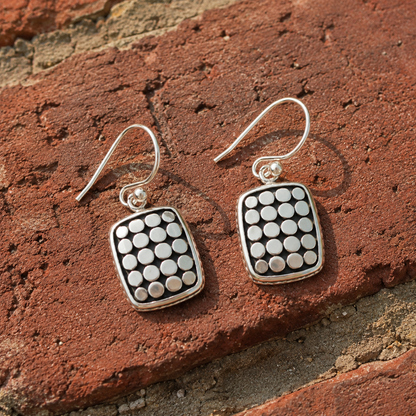 Handcrafted Sterling Silver Textured Drop Earrings